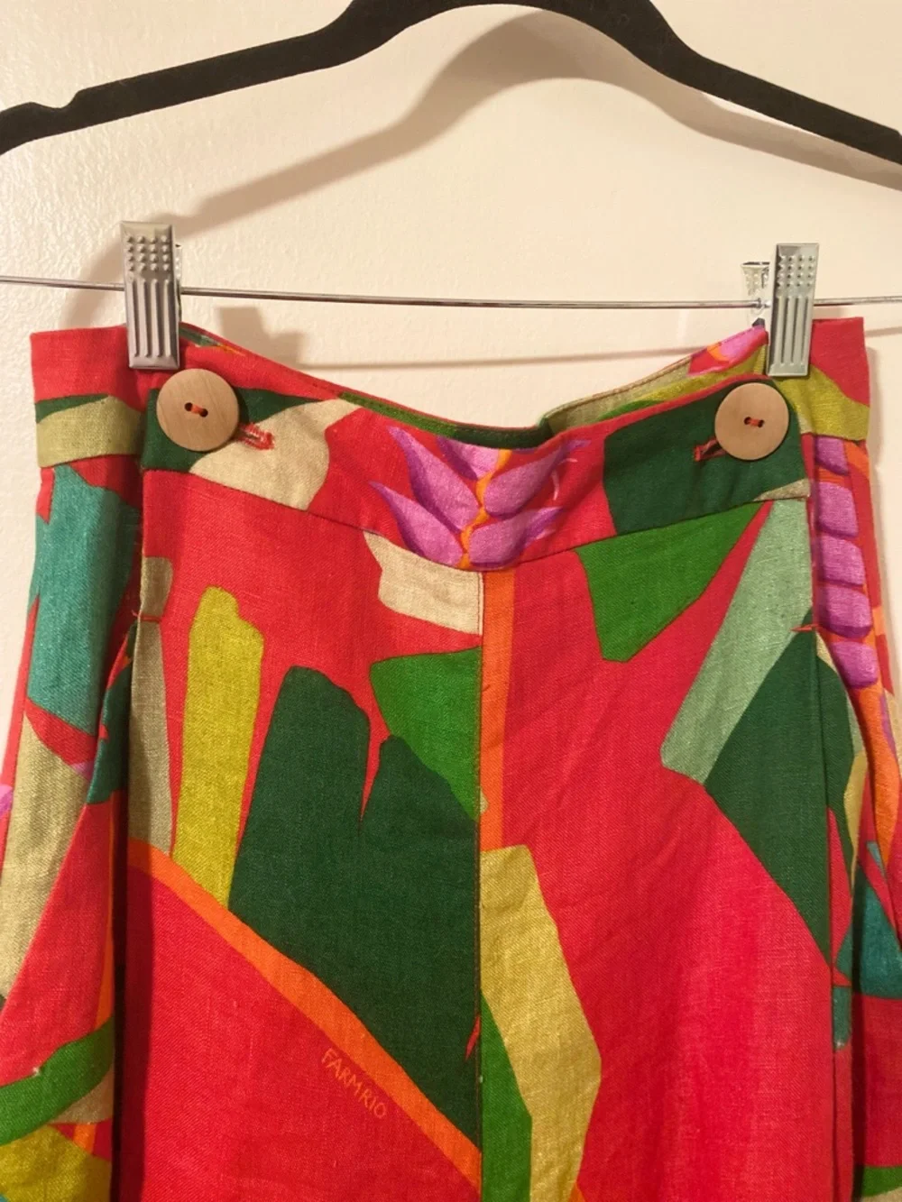 FARM Rio Heliconia Red Wide-Leg Tropical Print Pants - Picture 10 of 16